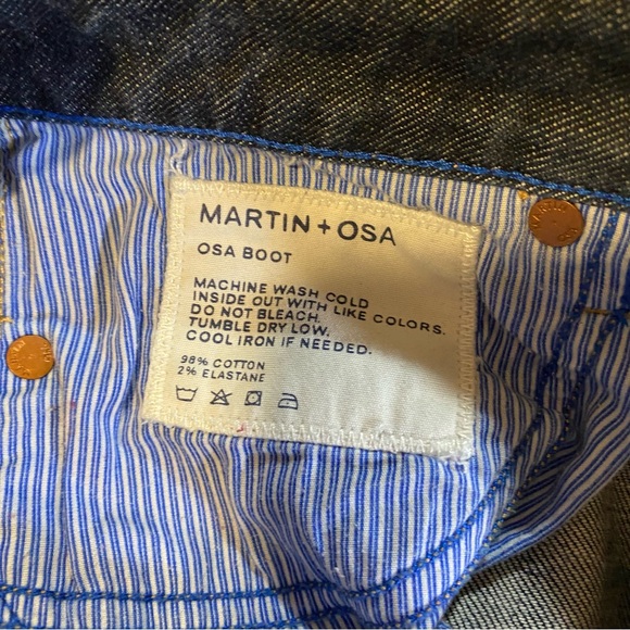 Martin & OSA jeans waist 27”, OSA bootcut, distressed, slight stretch GUC - Picture 9 of 10